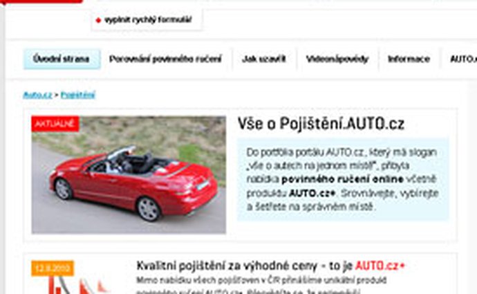 Pojisteni.Auto.cz: Povinné ručení AUTO.cz se slevou až 85 %