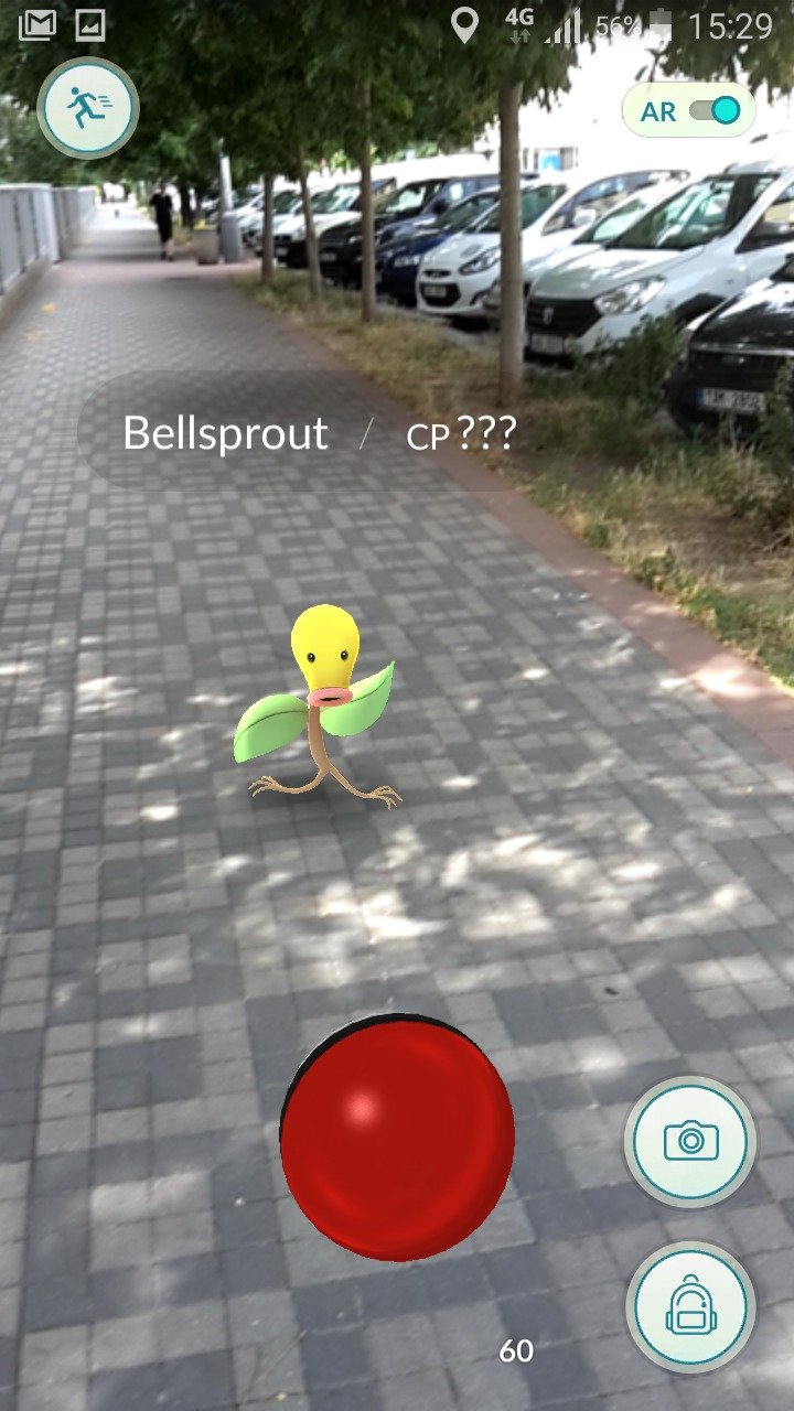 Bellsprout se snaží utéct.