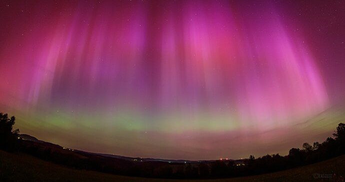 Polární záře na Karlovarsku