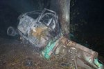 Řidič po nehodě na Žďársku uhořel ve svém vozidle