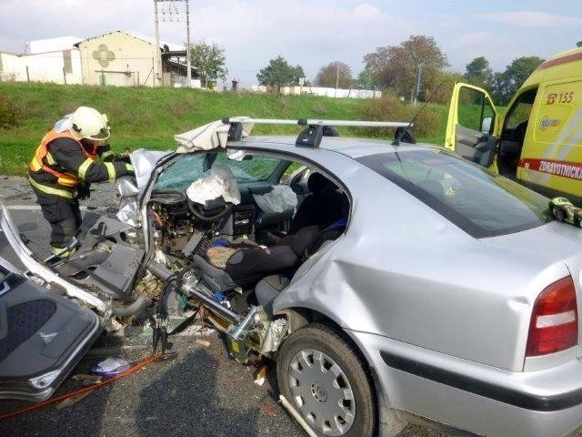 Složky IZS zaměstnala u Pohořelic nehoda dvou vozidel