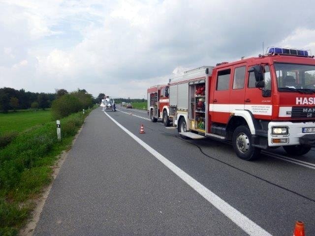 Složky IZS zaměstnala u Pohořelic nehoda dvou vozidel