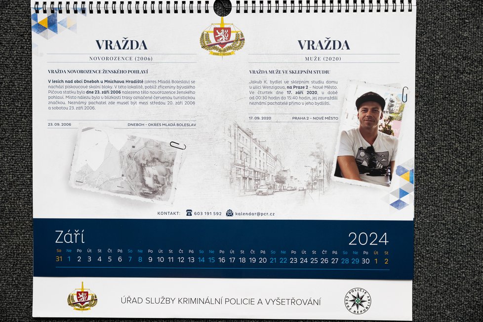 Policejní kalendář nevyřešených případů na rok 2024