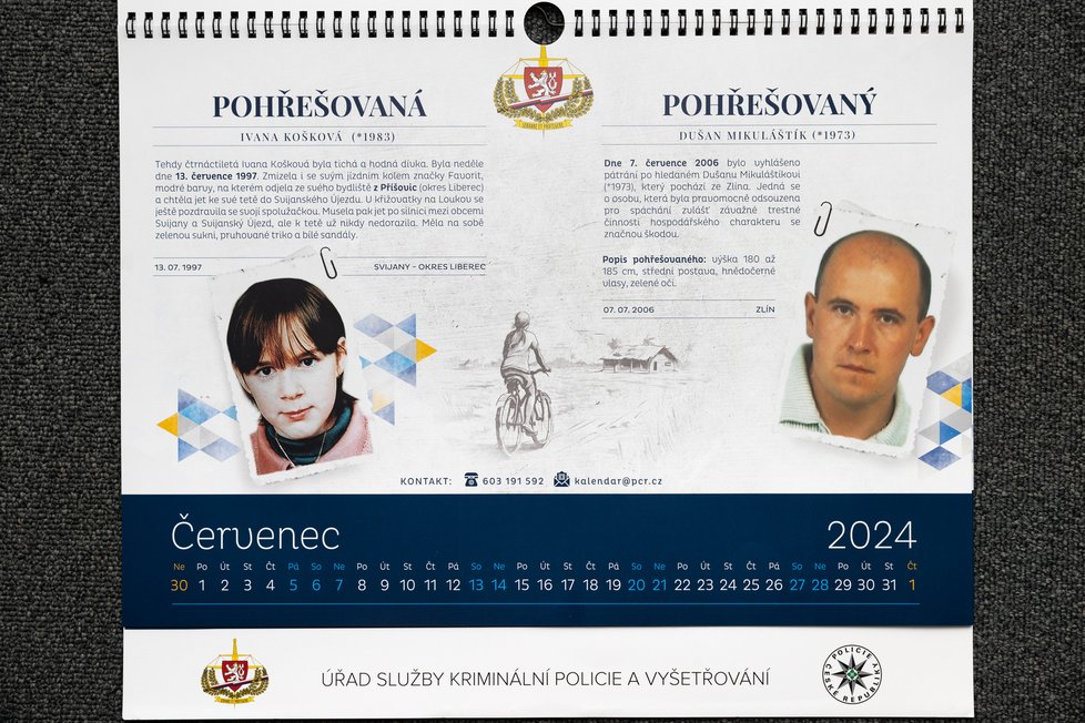 Policejní kalendář nevyřešených případů na rok 2024