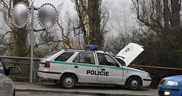 Praha 8, 14. 11. 2008 - nabourané policejní auto