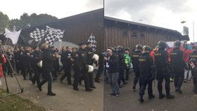 Čeští a rakouští policisté trénovali zásah mimo jiné proti fotbalovým fanouškům.
