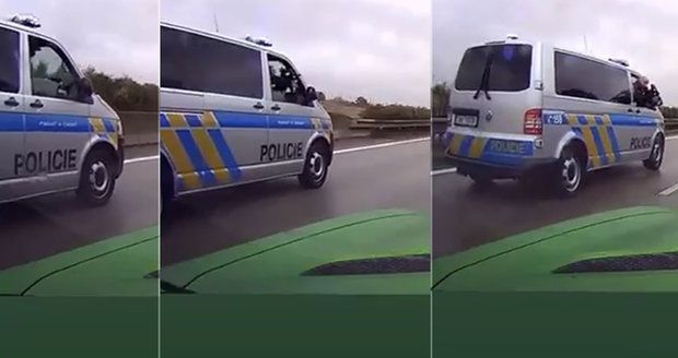 Řidič chtěl na dálnici podjet policisty v konvoji: Jeden z nich vytáhl z okénka zbraň! Kolegové se incidentem zabývají