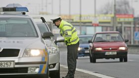 Policejní kontrola na dálnici D1 (ilustrační foto)
