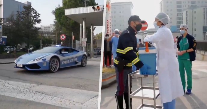 La polizia italiana utilizza Lamborghini sportive per il trasporto di organi