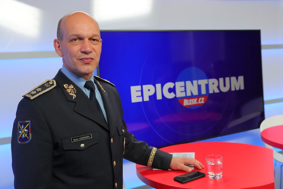 Policejní prezident Martin Vondrášek v Epicentru Blesku.