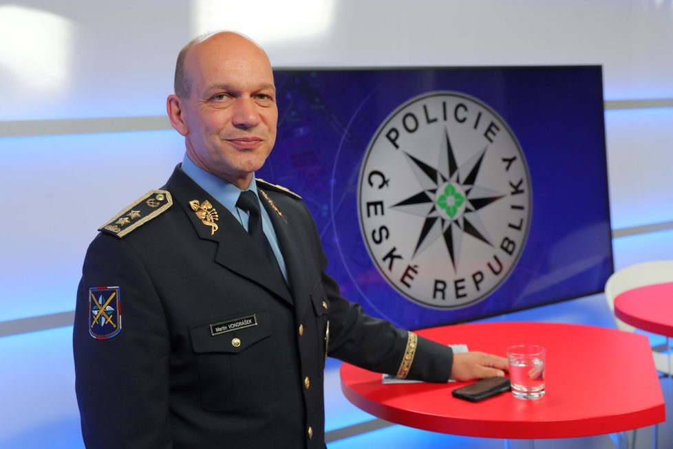 Policejní prezident Martin Vondrášek v Epicentru Blesku.