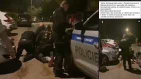 Kluk skončil na zemi v poutech: S kamarádem měl kopat do aut a být agresívní na policisty
