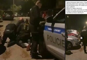Zásah policistů v Českém Krumlově. Dva mladíci měli kopat do aut, jeden pak měl být na policisty agresivní.
