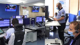 Policisté na operačním středisku