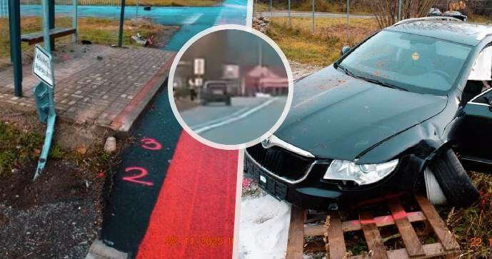 Opilý řidič (38) boural u zastávky a zranil mladíka (18).