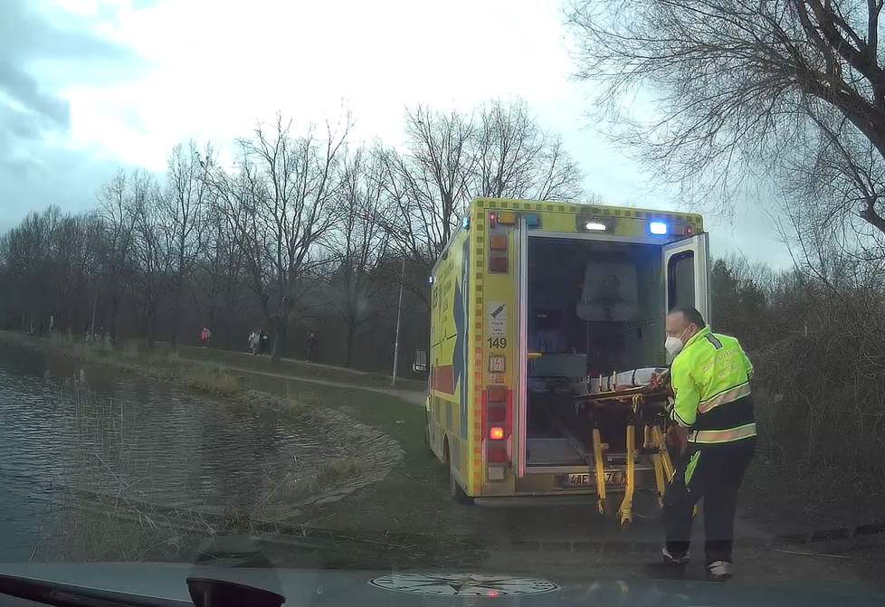 Kolemjdoucí a policisté resuscitovali muže, který zkolaboval u rybníku v Dubči