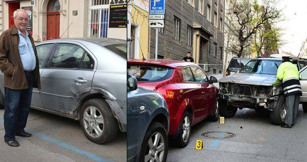 Opilý policajt naboural 51 aut: Byla narvaná až ve zdi a lidi na sebe řvali, říká svědek