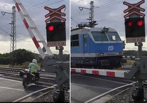 Policista hazardér: Přejezdem prosvištěl na červená světla a s padající závorou! Unikne trestu?