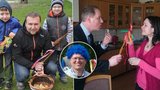 Nejmladší ministr vyvedl syny, Gazdík si dal panáka, Bělobrádek paruku: Velikonoce politiků