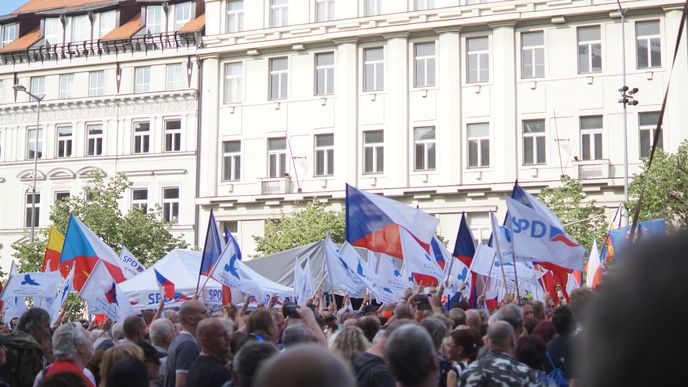 Akce na podporu SPD a střet s odpůrci strany