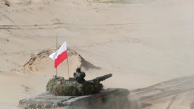 Bojové vozidlo polské armády během cvičení NATO v Litvě (8. 5. 2020)