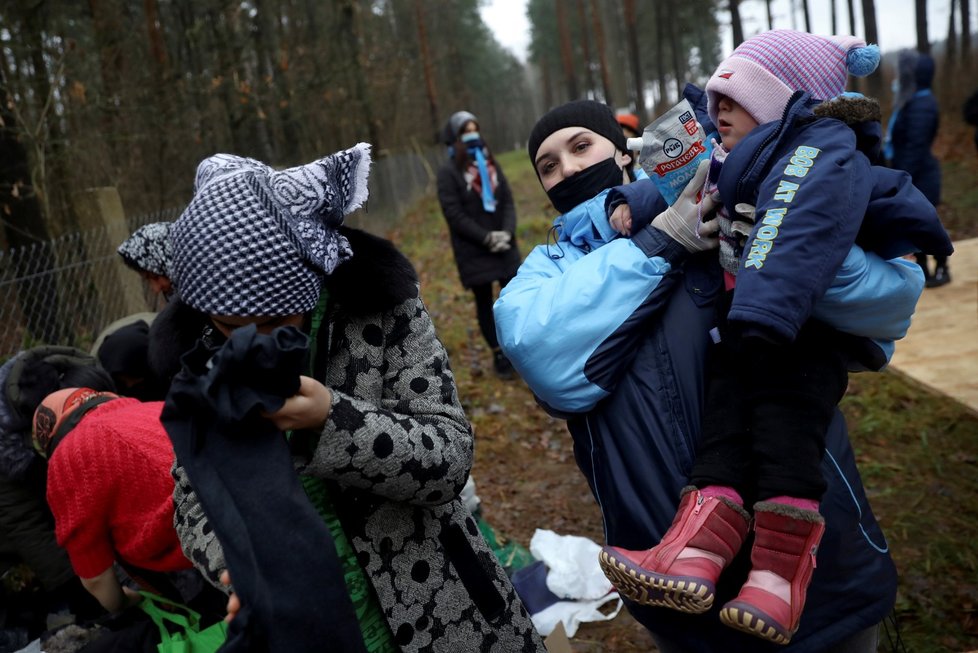 Migranti na polsko-běloruské hranici (24. 11. 2021)