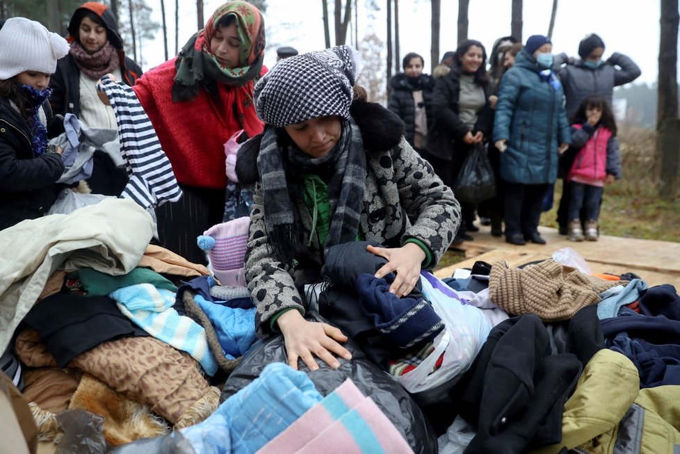 Migranti na polsko-běloruské hranici (24. 11. 2021)