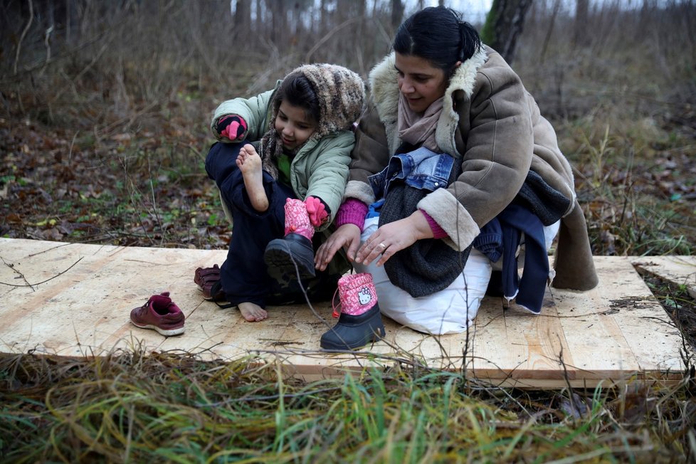 Migranti na polsko-běloruské hranici (24. 11. 2021)