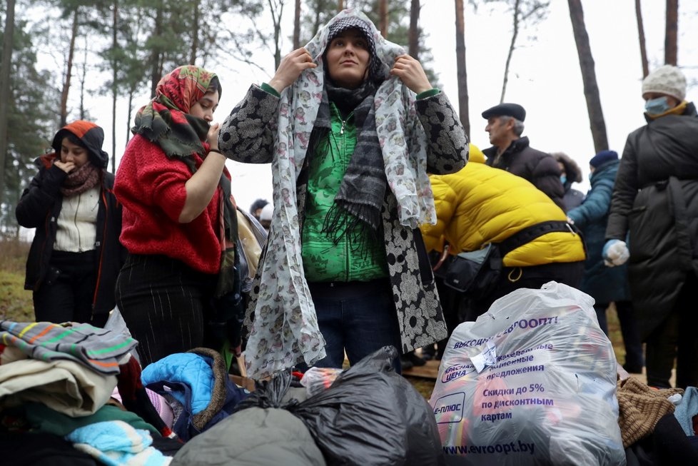 Migranti na polsko-běloruské hranici (24. 11. 2021)