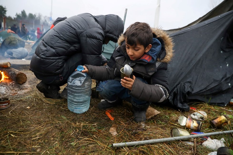 Uprchlíci na bělorusko-polské hranici (18.11.2021)