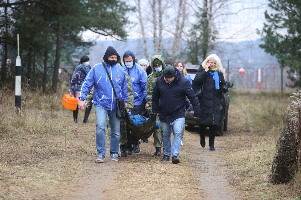 Migranti z Blízkého východu na polsko-běloruské hranici (14. 11. 2021)