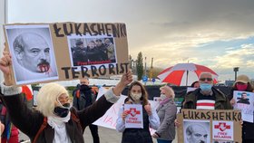 Protesty proti věznění novinářů v Bělorusku a Lukašenkovu režimu