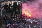 Varšava se změnila v bitevní pole plné policistů, nácků a ultralevičáků