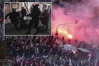 Náckové se řežou s policií: Varšava se změnila ve válečnou zónu!