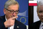 Krok Evropské komise jen vyostří vztahy mezi Bruselem a Varšavou. Na snímku předseda EK Juncker a šéf strany PiS Kaczynski.