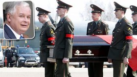 Rakev s ostatky polského prezidenta, zahalená do polské vlajky, byla převezena do Varšavy