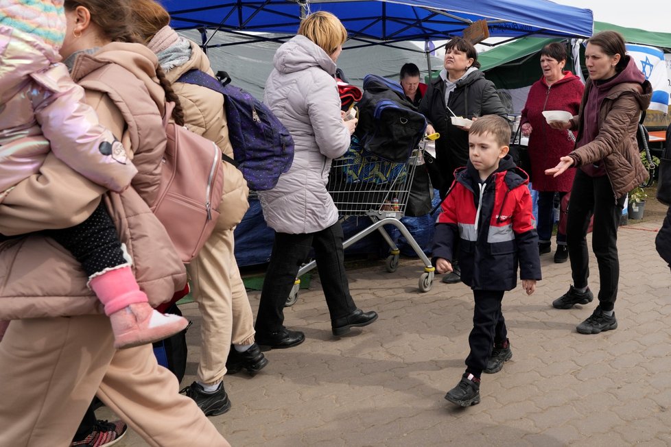 Ukrajinští uprchlíci v polské Medyce