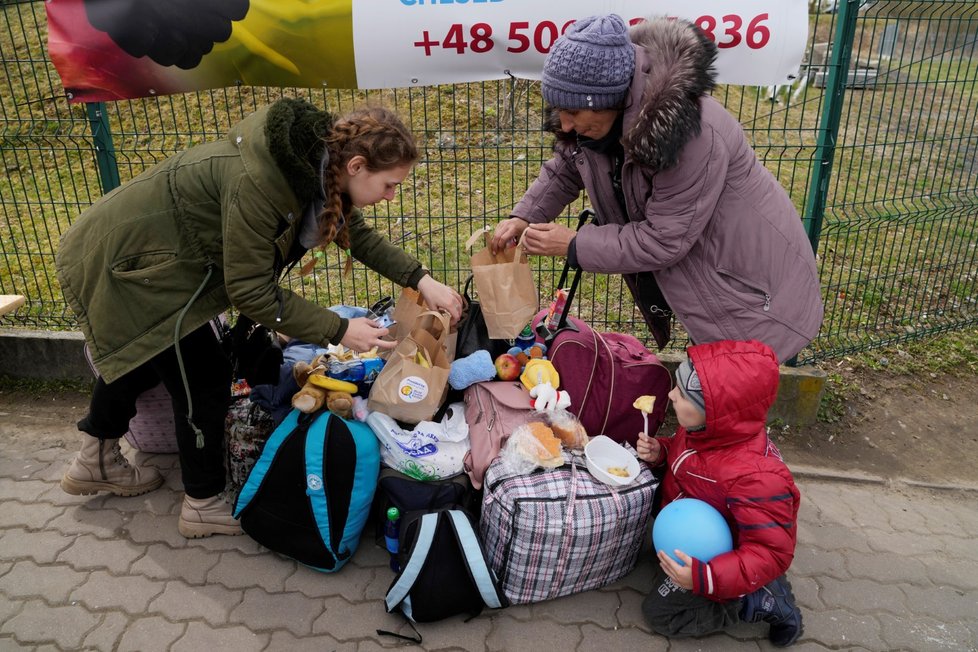 Ukrajinští uprchlíci v polské Medyce