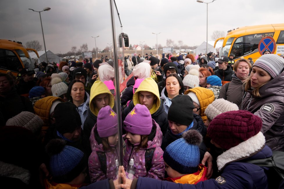 Ukrajinští uprchlíci v polské Medyce
