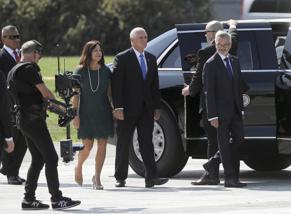 Viceprezident USA Mike Pence na pietě v Polsku, (1.09.2019).