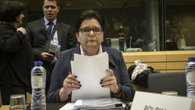 Prezident Andrzej Duda nesouhlasí s povinnými kvótami pro rozdělování uprchlíků. Ruku pro ně v Bruselu zvedla jeho ministryně vnitra Teresa Piotrowská.