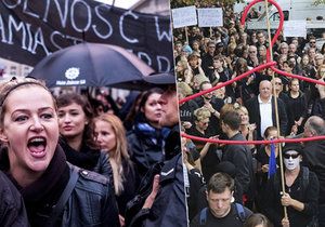 Polka žijící v Česku promluvila o potratech. (Ilustrační foto z demonstrací proti zákazu potratů)