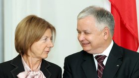 Maria Kaczyńská se svým manželem Lechem