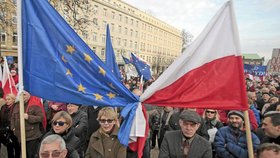 Protivládní protest v Polsku v prosinci 2015