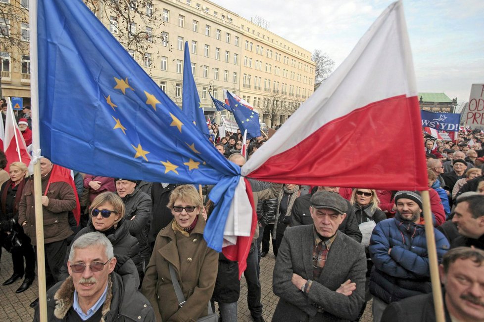 Protivládní protest v Polsku v prosinci 2015