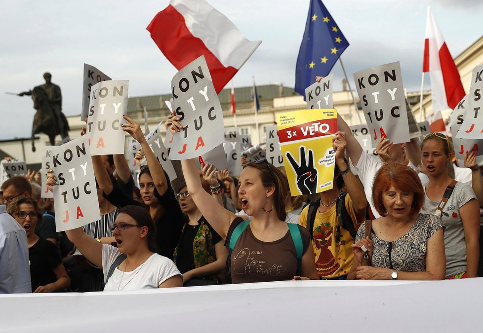 Protesty Poláků proti justičním reformám