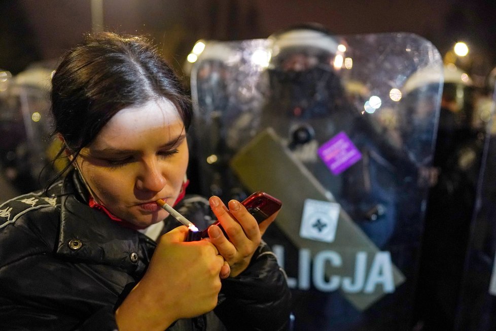 Protesty proti zostření protipotratového zákona v Polsku.