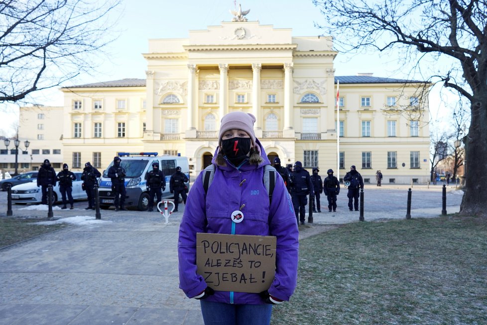 Protesty proti zostření protipotratového zákona v Polsku.