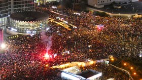 Protesty proti zostření protipotratového zákona v Polsku.