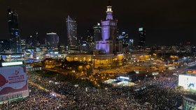 Protesty proti zostření protipotratového zákona v Polsku.